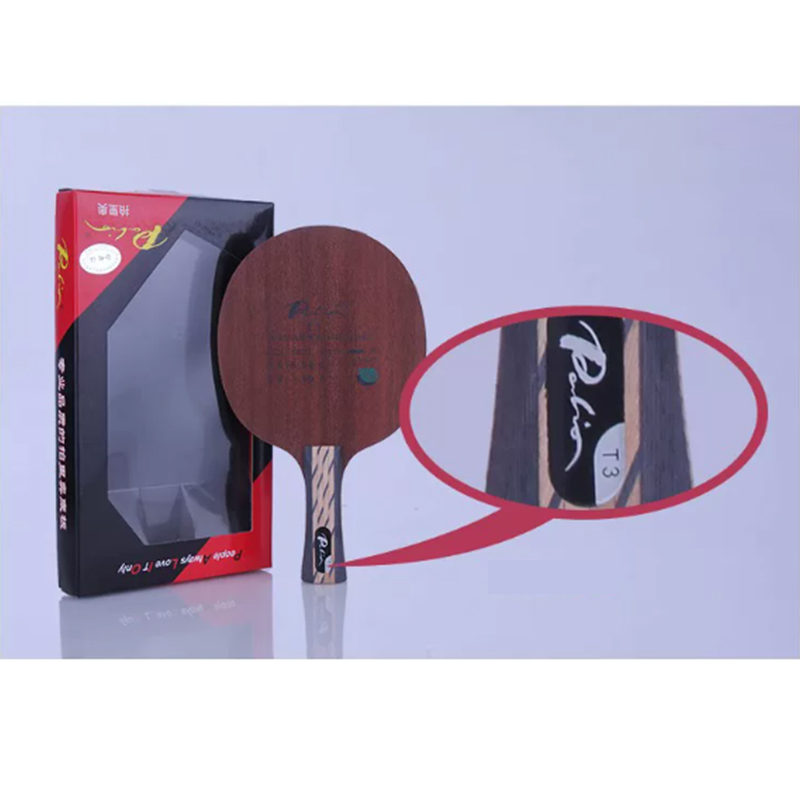 Table Tennis Racket - パリオT3卓球ラケット、カーボン素材、速攻型、厚手、木とカーボンの組み合わせ。