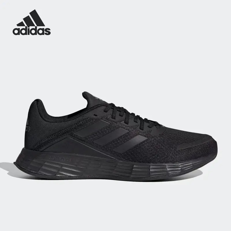 Adidas Shoes Duramo Sl - アディダス デュラモ SL メンズ ローカット ランニングシューズ。柔らかい素材のアッパーで、快適かつスタイリッシュ。ソリッドブラックのトレーニングスニーカー