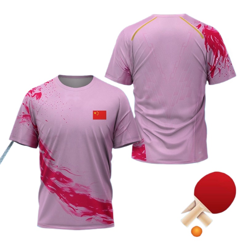 中国ドラゴン卓球グラフィック Tシャツ男性服ファッションバド - Table Tennis Zhang Jike のレビューと価格